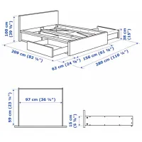 Pat Ikea Malm 180 x 200 cm / Furnir / Pine photo 8