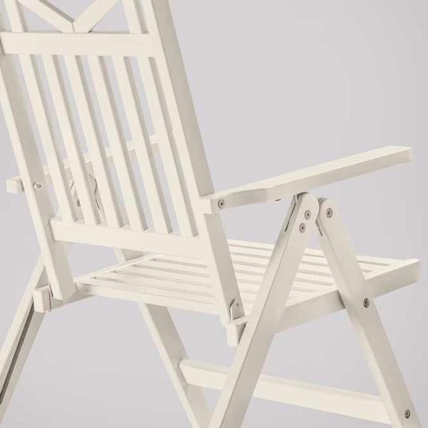 Садовый стул Ikea Bondholmen Массив / Массив / Белый White photo 4