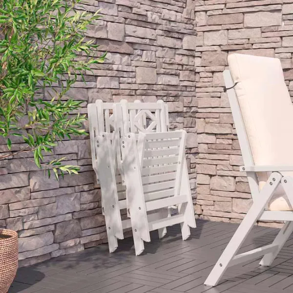 Садовый стул Ikea Bondholmen Массив / Массив / Белый White photo 5