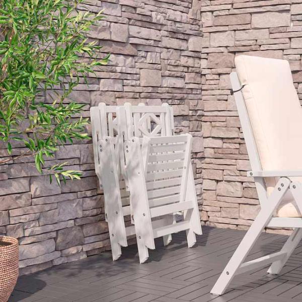 Садовый стул Ikea Bondholmen Массив / Массив / Белый White photo 5