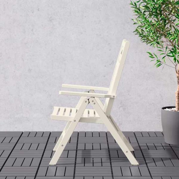 Садовый стул Ikea Bondholmen Массив / Массив / Белый White photo 6