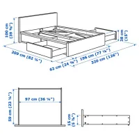Pat Ikea Malm 180 x 200 cm / DSP / White photo 8