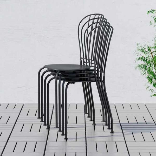 Scaun de grădină Ikea Lacko Metal / Metal / Gray Gray photo 4 Scaun de grădină Ikea Lacko Metal / Metal / Gray Gray photo 4