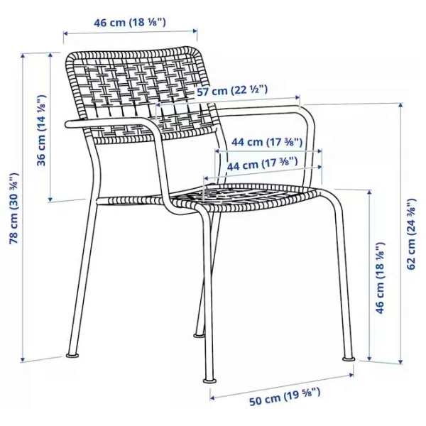 Садовый стул Ikea Lacko Металл / Металл / Тёмно-серый Темно-серый  photo 4