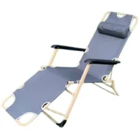 Шезлонг OutdooR SC00417 Металл / Текстиль / Серый Черный