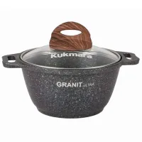 Кастрюля Kukmara КГГ12А 1л Алюминий / Черный