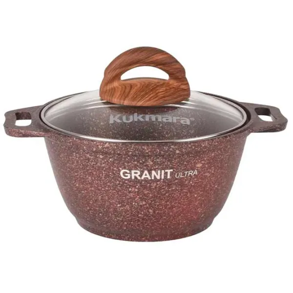 Кастрюля Kukmara КГГ12А 1л Алюминий / Granite red photo 1 Кастрюля Kukmara КГГ12А 1л Алюминий / Granite red photo 1