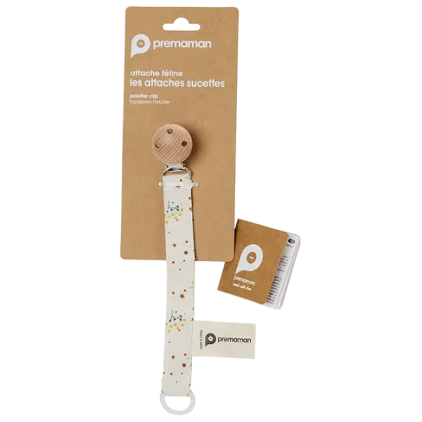 Clip pentru suzetă universal Premaman Flowers Unisex / 0 luni - / Latex, silicon / Beige photo 2