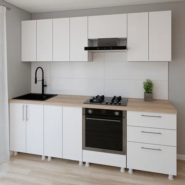 Кухня Smartex K4 ДСП меламин / White photo 2 Кухня Smartex K4 ДСП меламин / White photo 2