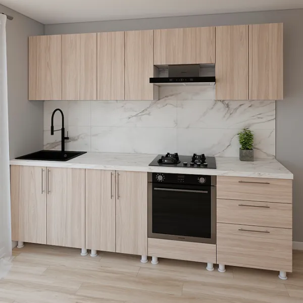 Кухня Smartex K4 ДСП меламин / Светлый Дуб photo 2 Кухня Smartex K4 ДСП меламин / Светлый Дуб photo 2