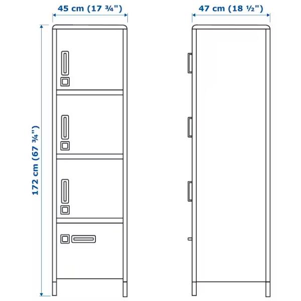 Dulap penal Ikea Idasen Pe podea / Oțel / Dark Gray photo 5 Dulap penal Ikea Idasen Pe podea / Oțel / Dark Gray photo 5