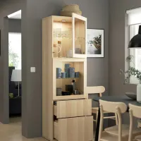 Dulap cu vitrină Ikea Besta PAL / Whitewashed Oak photo 4