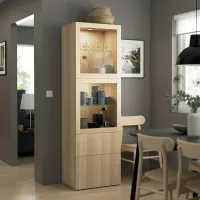 Dulap cu vitrină Ikea Besta PAL / Whitewashed Oak photo 6