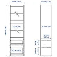 Dulap cu vitrină Ikea Besta PAL / Whitewashed Oak photo 7