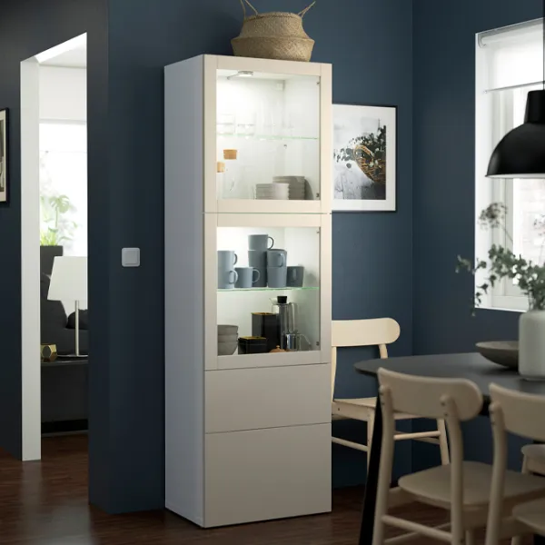 Витрина для гостиной Ikea Besta ДСП / Бежевый photo 2 Витрина для гостиной Ikea Besta ДСП / Бежевый photo 2