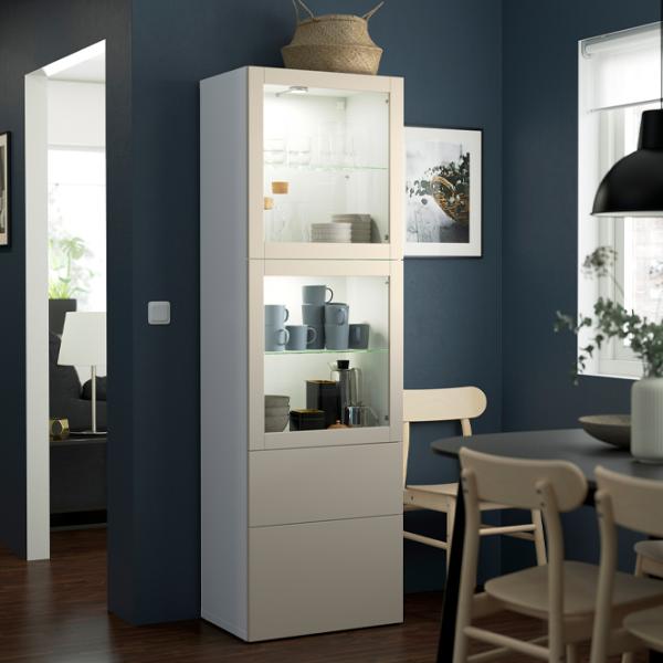 Витрина для гостиной Ikea Besta ДСП / Бежевый photo 2 Витрина для гостиной Ikea Besta ДСП / Бежевый photo 2