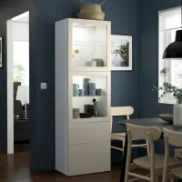 Dulap cu vitrină Ikea Besta PAL / Beige photo 2
