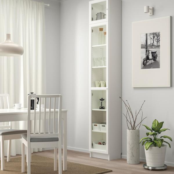Dulap cu vitrină Ikea Billy/Oxberg Sticlă / White photo 2