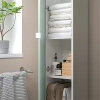Шкаф пенал Ikea Enhet Настенная / ДСП / Белый Светло серо зеленый photo 2