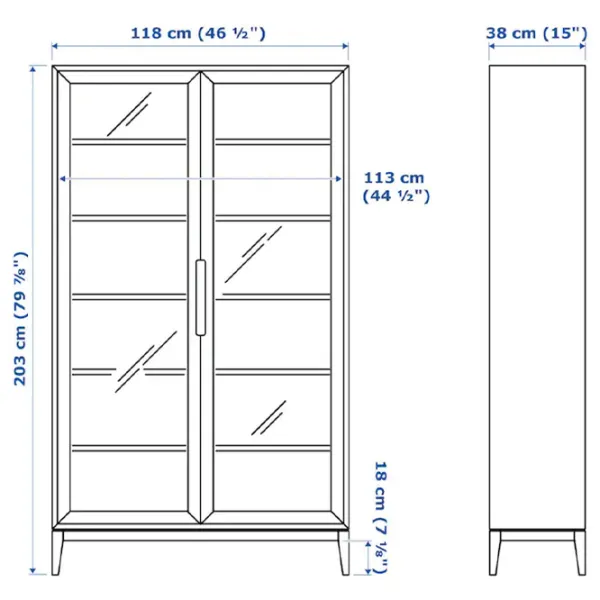Dulap cu vitrină Ikea Regissor  Sticlă / Brown photo 2