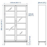 Dulap cu vitrină Ikea Regissor Sticlă / Brown photo 2