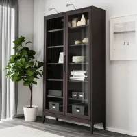 Dulap cu vitrină Ikea Regissor Sticlă / Brown photo 3