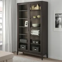 Dulap cu vitrină Ikea Regissor Sticlă / Brown photo 5