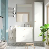 Шкаф пенал Ikea Havback Настенная / ДСП / Белый photo 2