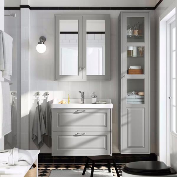 Шкаф пенал Ikea Tannforsen Настенная / ДСП / Серый photo 2