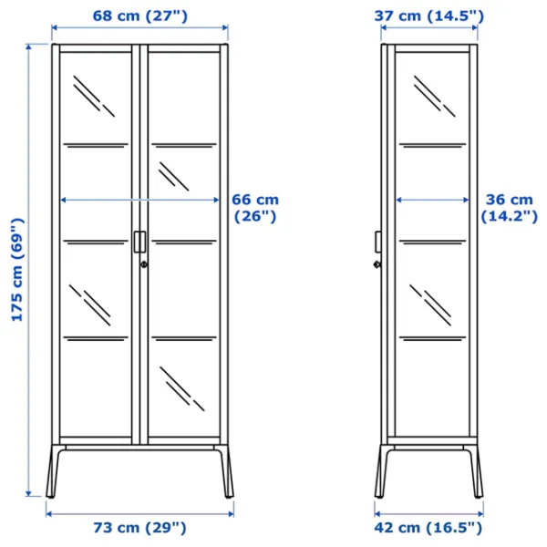 Витрина для гостиной Ikea Milsbo Металл / White photo 6 Витрина для гостиной Ikea Milsbo Металл / White photo 6