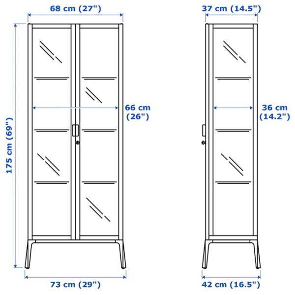 Витрина для гостиной Ikea Milsbo Металл / White photo 6 Витрина для гостиной Ikea Milsbo Металл / White photo 6