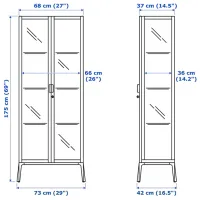 Dulap cu vitrină Ikea Milsbo Metal / White photo 6