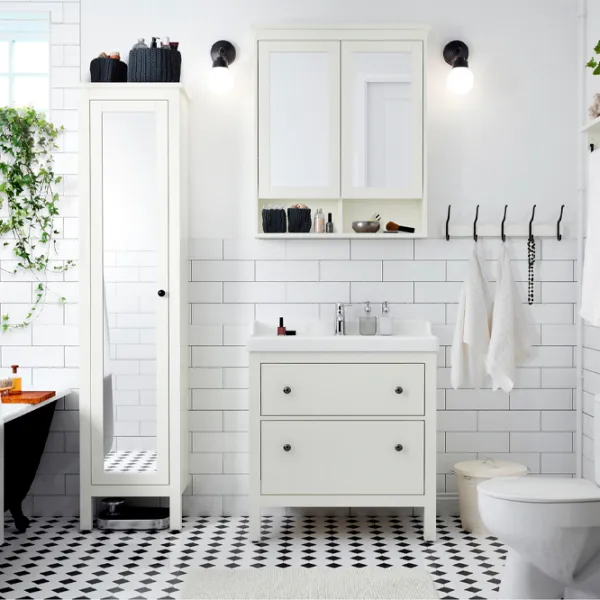 Шкаф пенал Ikea Hemnes Напольная / МДФ / Белый photo 4 Шкаф пенал Ikea Hemnes Напольная / МДФ / Белый photo 4