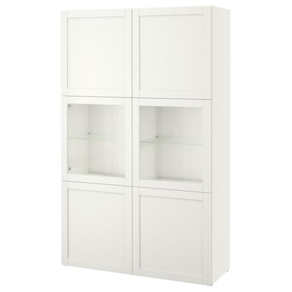 Dulap cu vitrină Ikea Besta PAL / White photo 1 Dulap cu vitrină Ikea Besta PAL / White photo 1