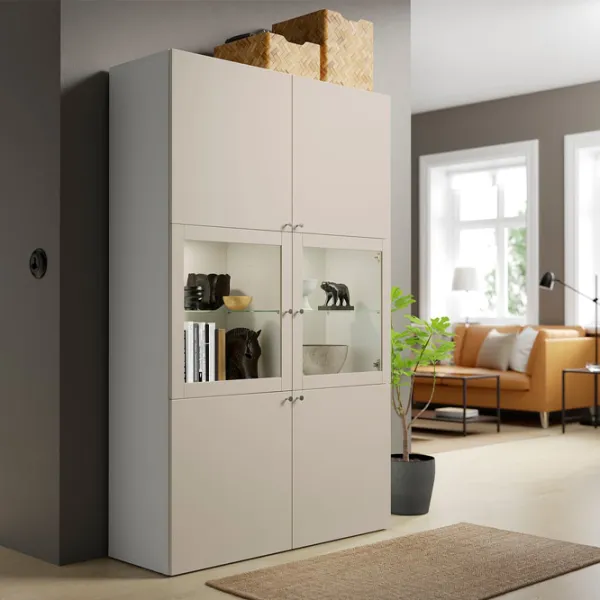 Dulap cu vitrină Ikea Besta PAL / Beige photo 6