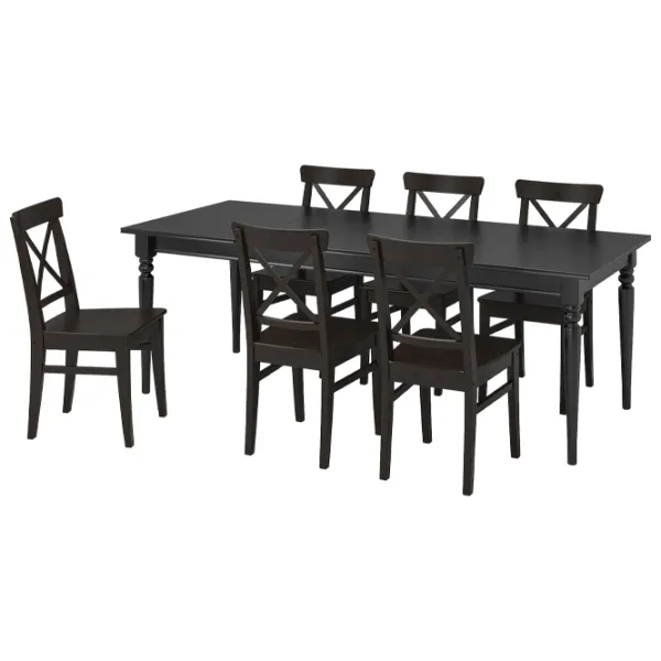 Set masă și scaune Ikea Ingatorp/Ingolf Dreptunghiulară / PAL / Black photo 1 Set masă și scaune Ikea Ingatorp/Ingolf Dreptunghiulară / PAL / Black photo 1