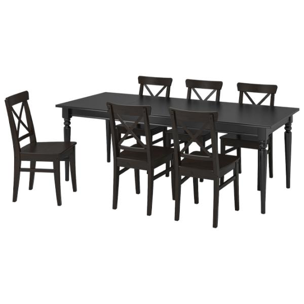 Set masă și scaune Ikea Ingatorp/Ingolf Dreptunghiulară / PAL / Black photo 1 Set masă și scaune Ikea Ingatorp/Ingolf Dreptunghiulară / PAL / Black photo 1