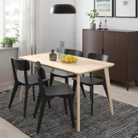 Set masă și scaune Ikea Lisabo Dreptunghiulară / PAL / Ash Veneer photo 8