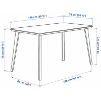 Set masă și scaune Ikea Lisabo Dreptunghiulară / PAL / Ash Veneer photo 9