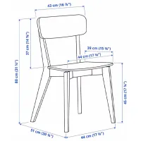 Set masă și scaune Ikea Lisabo Dreptunghiulară / PAL / Ash Veneer photo 10