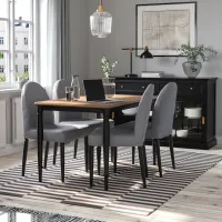 Set masă și scaune Ikea Danderyd/Vissle Dreptunghiulară / MDF / Black photo 7