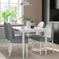 Set masă și scaune Ikea Danderyd/Vissle Dreptunghiulară / MDF / White photo 5