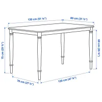 Set masă și scaune Ikea Danderyd/Vissle Dreptunghiulară / MDF / White photo 6