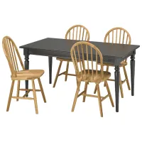 Set masă și scaune Ikea Ingatorp/Skogsta Dreptunghiulară / PAL / Black