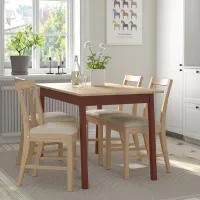 Set masă și scaune Ikea Pinntorp/Katorp Dreptunghiulară / Lemn / Beige photo 8