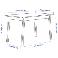 Set masă și scaune Ikea Pinntorp/Katorp Dreptunghiulară / Lemn / Beige photo 9