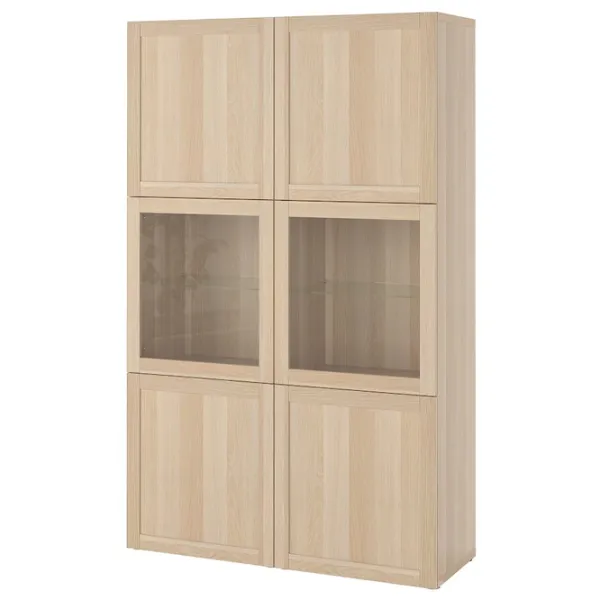 Dulap cu vitrină Ikea Besta PAL / Whitewashed Oak photo 1