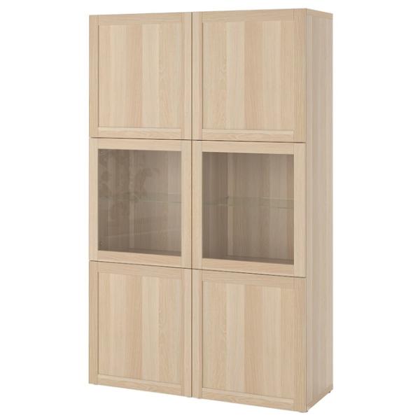 Dulap cu vitrină Ikea Besta PAL / Whitewashed Oak photo 1