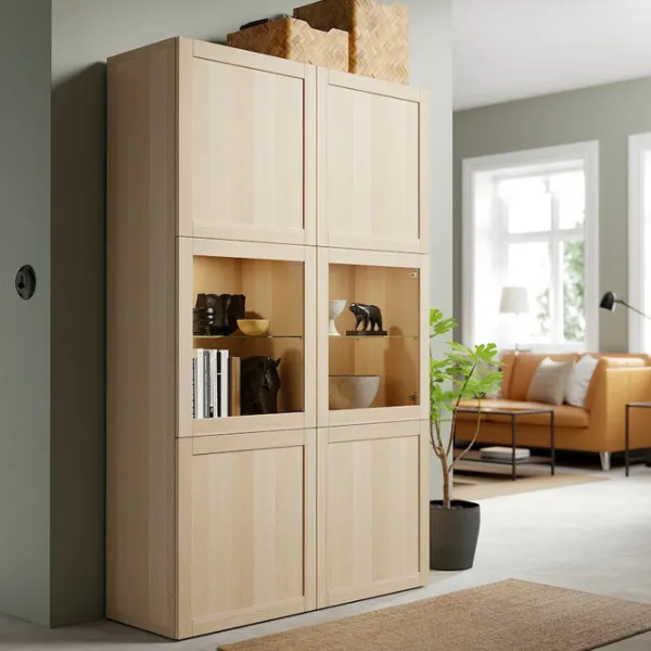 Dulap cu vitrină Ikea Besta PAL / Whitewashed Oak photo 2