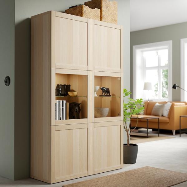 Dulap cu vitrină Ikea Besta PAL / Whitewashed Oak photo 2
